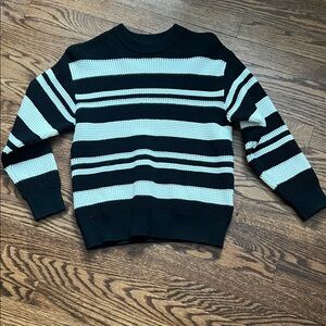 Zara Black and White Striped Crewneck Sweater for kids
